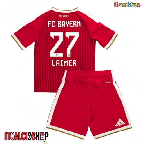 Bayern Munich Konrad Laimer #27 Prima Maglia Bambino 2026-27 Manica Corta (+ Pantaloni corti)